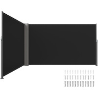 Vevor 236"" X 71"&quotBlack Retractable Awnig-Rugged Full Aluminum Rust-Proof Patio Sunshine Privacy Divider Wind Screen. Longer Service Life  Suitable For Courtyard  Roof Terraces And Pools