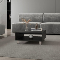 Black Coffee Table With Open Storage