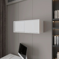 White Floating Cabinet With Sliding Door