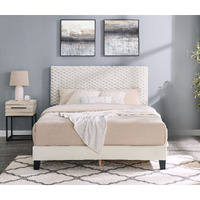 Findlay 2-Piece Bedroom Set  Plush 3D Upholstered Bed With Nightstand  Full