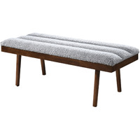 Troni Light Grey Boucle Bench