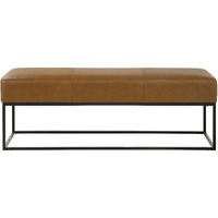 Odessa Tan Leather Bench