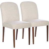 Capri Beige Fabric Dining Chair (Set Of 2)