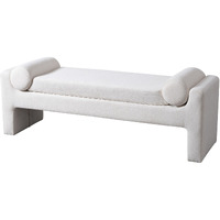 Camden Bench In White Boucle