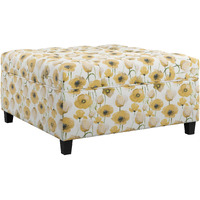 Wallace & Bay Foria Yellow Floral Storage Ottoman