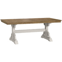 Wallace & Bay Haidel Brown And White Trestle Dining Table