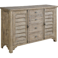 Wallace & Bay Ludin Taupe Louvred Door Buffet