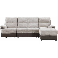 Kia Beige/Brown Sectional With Po And Usb