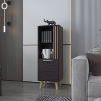 Ac Chin Storage Cabinet With A Door And Open Storage  Wengue + Natural Oak