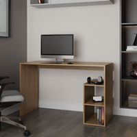 Sanders Computer Desk In Melamine With Open Storage  Natural Oak