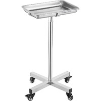 Mobile Mayo Stand Stainless Steel Mayo Tray 25.2""-39.8"" With Removable Tray