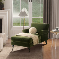 Alana Lawson Chaise Lounge Chair  Olive Green