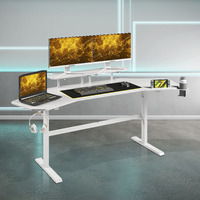 Techni Sport Ts911D Gaming Desk With Shelves & Accessory Holder  White