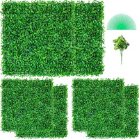 Vevor Artificial Boxwood Panel Uv 6Pcs Boxwood Hedge Wall Panels  Artificial Grass Backdrop Wall 20"" X 20"" 4 Cm Green Grass Wall  Fake Hedge For Decor Privacy Fence Indoor  Outdoor Garden Backyard