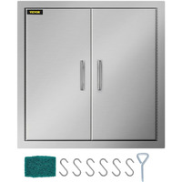 Vevor 31 Inch Bbq Access Door 304 Stainless Steel Bbq Island 31W X 31H Inchs Double Door With Paper Towel Holder For Outdoor Kitchen