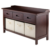 Winsome Adriana Bench  3 Small  Walnut