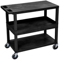 Luxor Black Ec212Hd 18X32 Cart With 2 Flat/1Tub Shelves