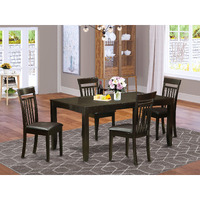 East West Furniture Lyca5-Cap-Lc Lynfield 5 Piece Kitchen Set For 4 Includes A Rectangle Dining Room Table With Butterfly Leaf And 4 Faux Leather Upholstered Chairs  36X66 Inch