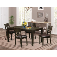 East West Furniture Lyfd5-Cap-Lc Lynfield 5 Piece Kitchen Set For 4 Includes A Rectangle Dining Room Table With Butterfly Leaf And 4 Faux Leather Upholstered Chairs  36X66 Inch