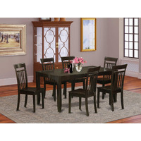 East West Furniture Lyca7-Cap-W Lynfield 7 Piece Set Consist Of A Rectangle Dining Table With Butterfly Leaf And 6 Kitchen Chairs  36X66 Inch  Cappuccino