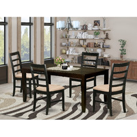 East West Furniture Lypf5-Cap-C Lynfield 5 Piece Kitchen Set For 4 Includes A Rectangle Dining Room Table With Butterfly Leaf And 4 Linen Fabric Upholstered Chairs  36X66 Inch