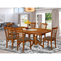 East West Furniture Naml7-Sbr-C Napoleon 7 Piece Dining Room Furniture Set Consist Of A Rectangle Kitchen Table With Butterfly Leaf And 6 Linen Fabric Upholstered Chairs  40X78 Inch