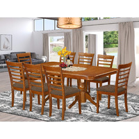 East West Furniture Naml9-Sbr-C Napoleon 9 Piece Dining Room Furniture Set Includes A Rectangle Kitchen Table With Butterfly Leaf And 8 Linen Fabric Upholstered Chairs  40X78 Inch