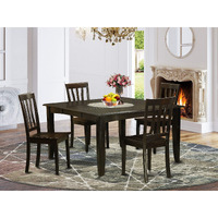 East West Furniture Pfan6-Cap-W 6 Piece Dining Set Contains A Square Dining Room Table With Butterfly Leaf And 4 Kitchen Chairs With A Bench  54X54 Inch  Cappuccino