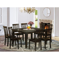 East West Furniture Pfan9-Cap-W 9 Piece Dining Room Table Set Includes A Square Kitchen Table With Butterfly Leaf And 8 Dining Chairs  54X54 Inch  Cappuccino