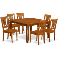 East West Furniture Parfait 7 Piece Room Set Consist Of A Square Kitchen Table With Butterfly Leaf And 6 Dining Chairs  54X54 Inch  Pfpl7-Sbr-W