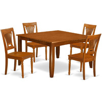 East West Furniture Parfait 5 Piece Kitchen Set Includes A Square Room Table With Butterfly Leaf And 4 Dining Chairs  54X54 Inch  Pfpl5-Sbr-W