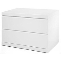 Anna Night Stand Large High Gloss White Self Close Runners.