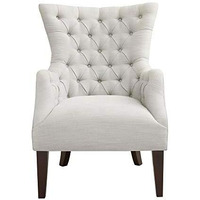 Madison Park Hannah Button Tufted Wing Chair - Ivory - See Below (Fpf18-0401)