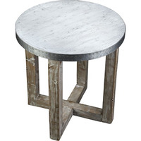 (Mh) Murray Side Table  Natural / Zinc Top