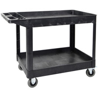 Luxor Xlc11Sp5-B Two Shelf Heavy-Duty Utility Cart W/Sp5 Casters