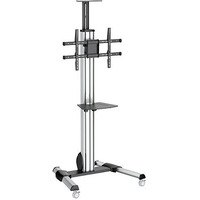 Startech.Com Heavy Duty Rolling Portable Tv Cart Stand With Wheels - 32 To 75 Inch - Adjustable Rotating Mobile Flat Panel Screen Mount (Stndmtv70)