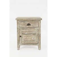 Artisan's Craft Rustic Farmhouse Distressed Acacia Accent Table