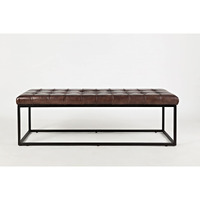 Global Archive 55"" Genuine Distressed Leather Ottoman Bench