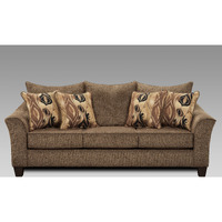 Camero Cafe Fabric Pillowback Sofa