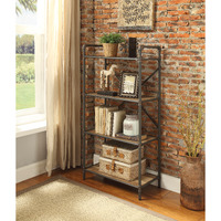 Itzel - Bookshelf Antique Oak & Sandy Gray