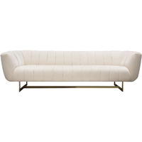 Venus Cream Fabric Sofa W/ Contrasting Pillows & Gold Finished Metal Base By Diamond Sofa