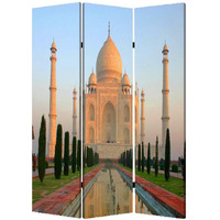 1"" X 48"" X 72"" Multi Color Wood Canvas Taj Mahal  Screen