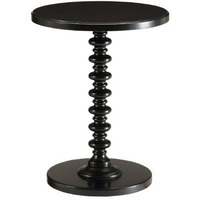 Black Solid Wooden Stylish Accent Side Table