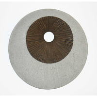 1 X 19 X 19 Brown & Gray Round Double Layer Ribbed  Wall Decor