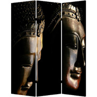 1"" X 48"" X 72"" Multi Color Wood Canvas Budda  Screen