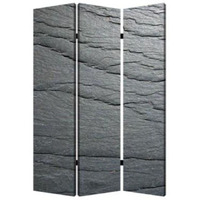 1"" X 48"" X 72"" Multi Color Wood Canvas Black Slate  Screen