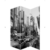 1 X 48 X 72 Multi Color Wood Canvas New York City  Screen