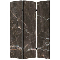 1"" X 48"" X 72"" Multi Color Wood Canvas Black Marble  Screen