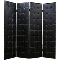 1 X 84 X 84 Black Faux Leather  Screen