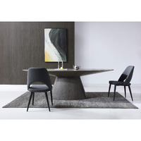 Bruno Oval Dining Table  Grey Oak Veneer